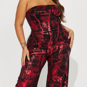 Brand New with Tags – Fashion Nova Off-the- Shoulders Jumpsuit (1X)